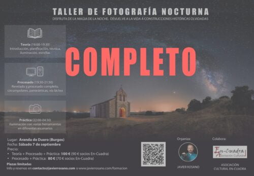 Taller de fotografía nocturna en Aranda de Duero, Burgos